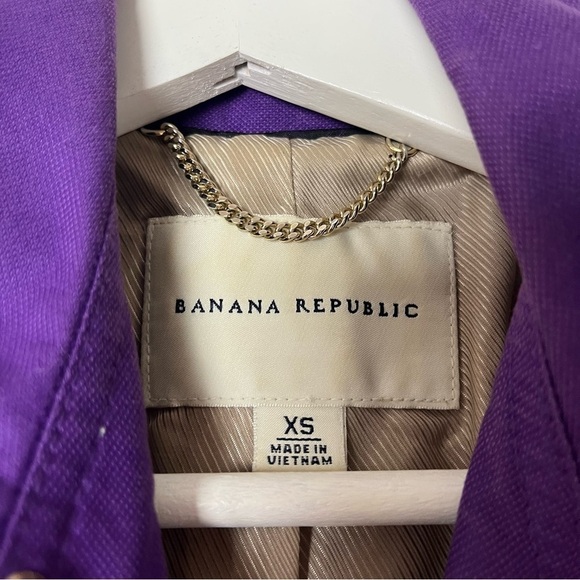 Banana Republic Purple Button Up Tie Waist Trench Coat XS - Picture 6 of 15